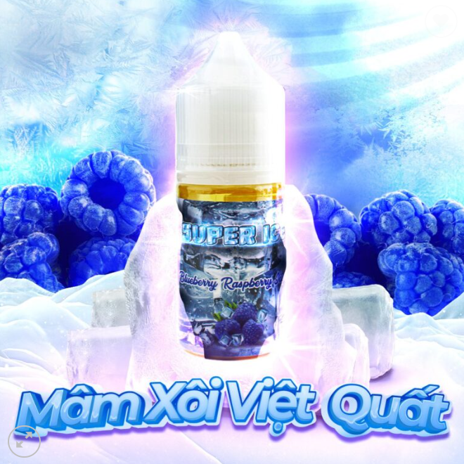 Việt Quất, Mâm Xôi Lạnh (Blueberry Raspberry Ice) Super Ice Salt Nic 30ML 50MG