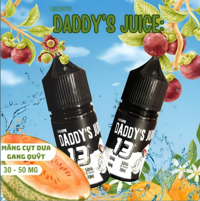 DADDY'S JUICE The 13th Măng Cụt Quýt Dưa Gang ( 30ml ) Salt Nic