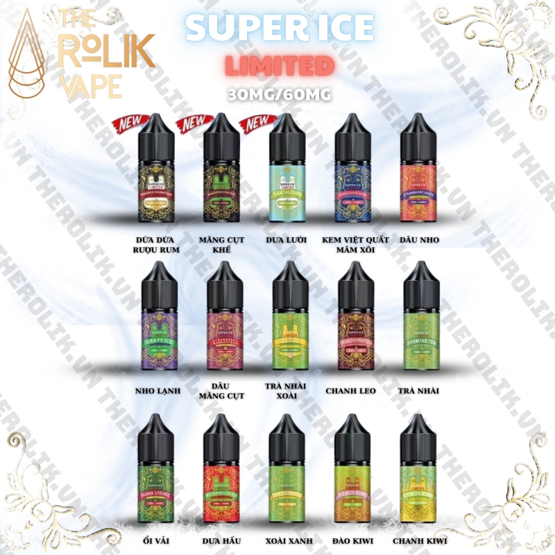 TINH DẦU USALT SUPER ICE JUICE SALTNIC 10ML 60MG