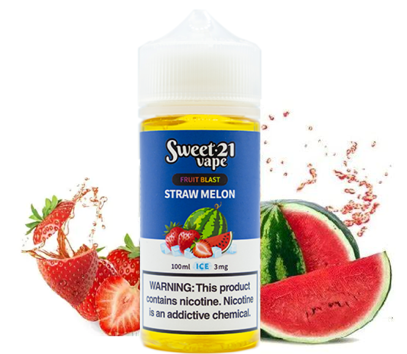 Dâu Dưa Hấu Lạnh (Straw Melon) Sweet 21 Vape Fruit Blast 100ML  3MG 6MG 12MG