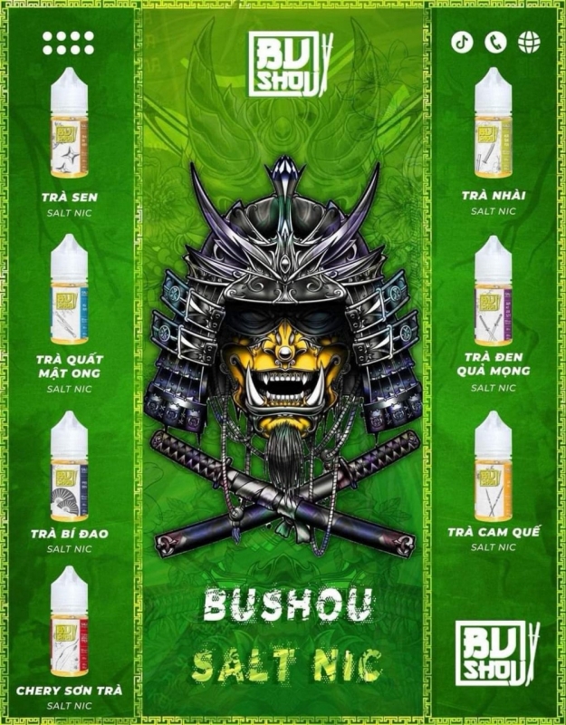 BUSHOU tinh dầu các vị trà 30ml 30mg 50mg