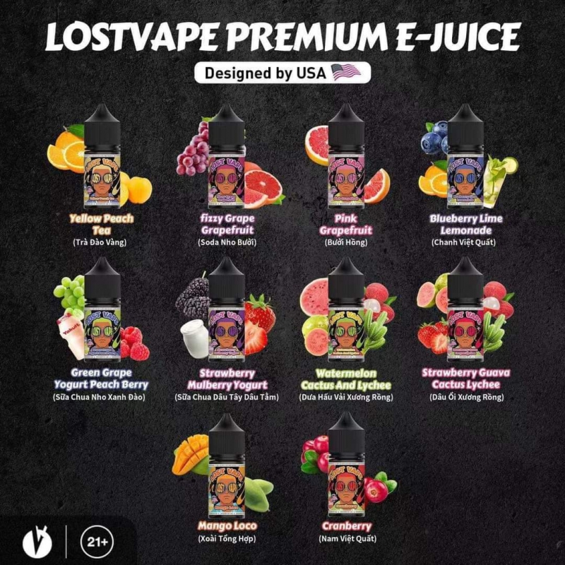 Lostvape Premium tinh dầu saltnic juice 30ml