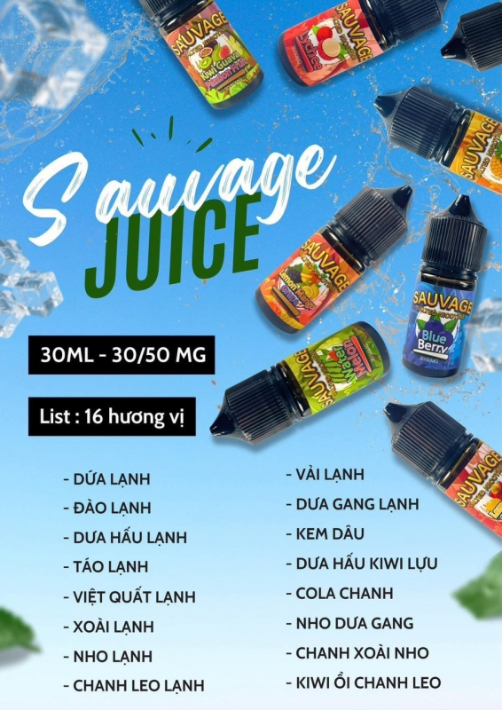 Tinh dầu savage juice salnic 30ml 30mg 50mg